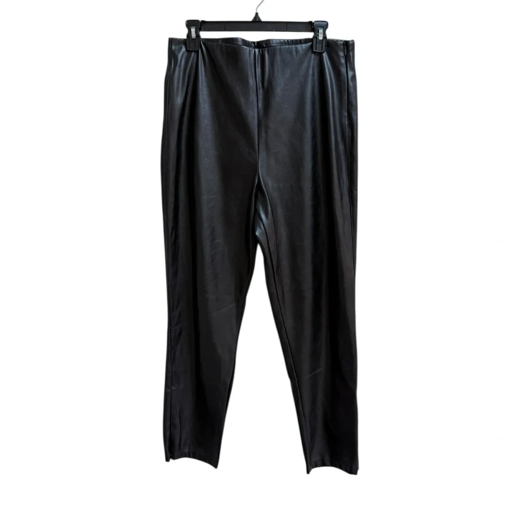Old Navy Faux Leather High Rise Pants Size 14 Skinny Tapered Side Zip